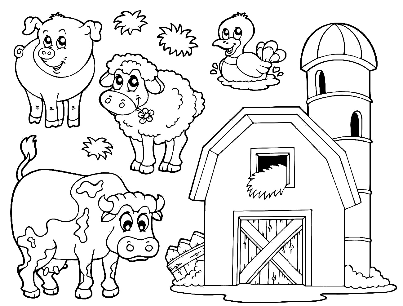 Farm Animals Coloring Page