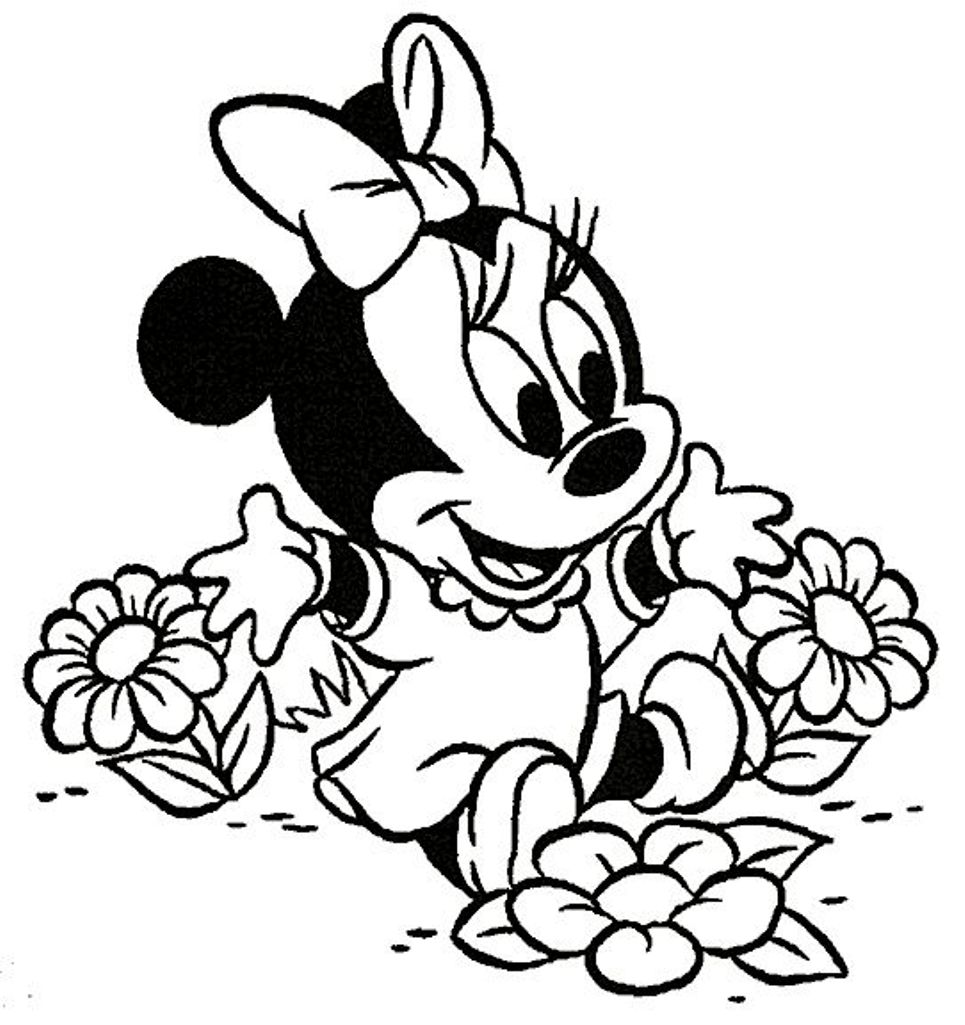 Baby minnie mouse coloring pages to download and print for free