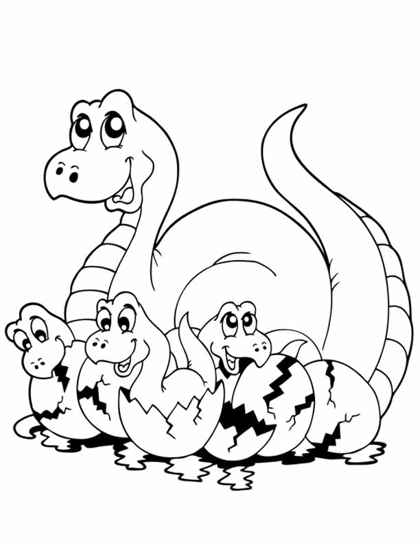 Baby dinosaur coloring pages to download and print for free
