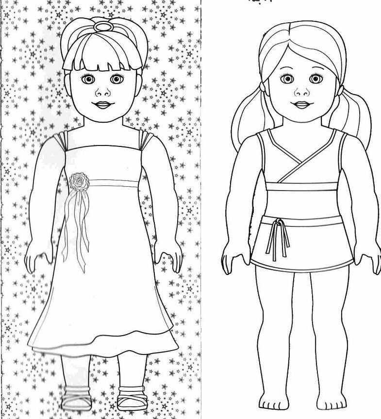 American girl doll coloring pages to download and print
