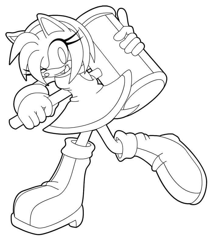 Amy Rose Sonic The Hedgehog Coloring Pages Goimages World