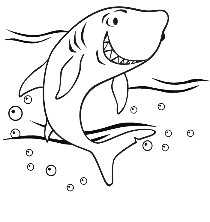 Shark coloring pages to download and print for free