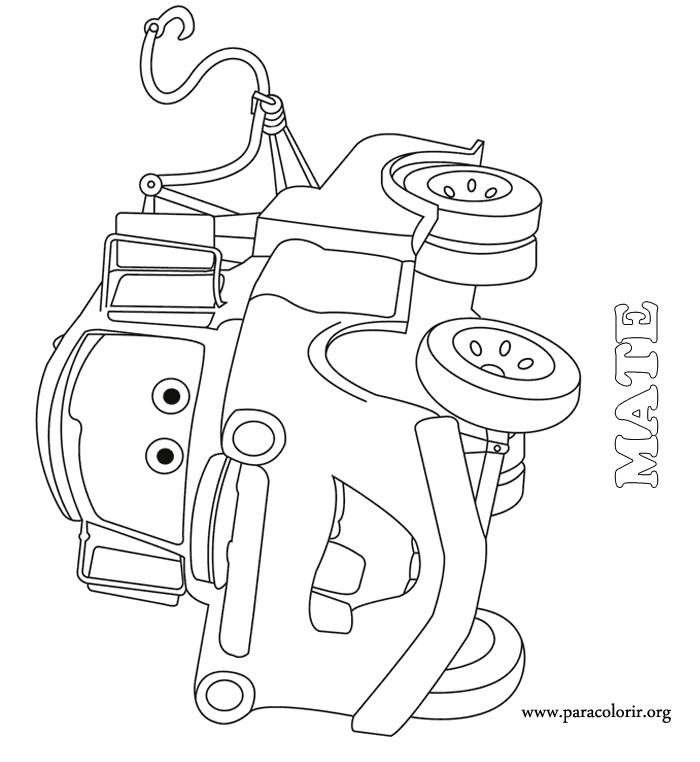 Mater from cars coloring pages download and print for free