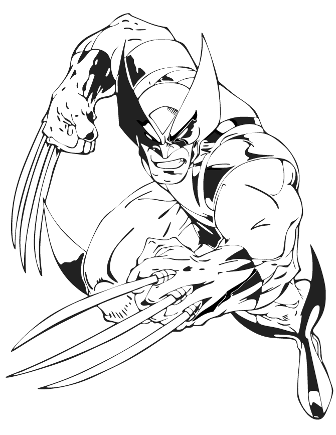 Wolverine coloring pages to download and print for free