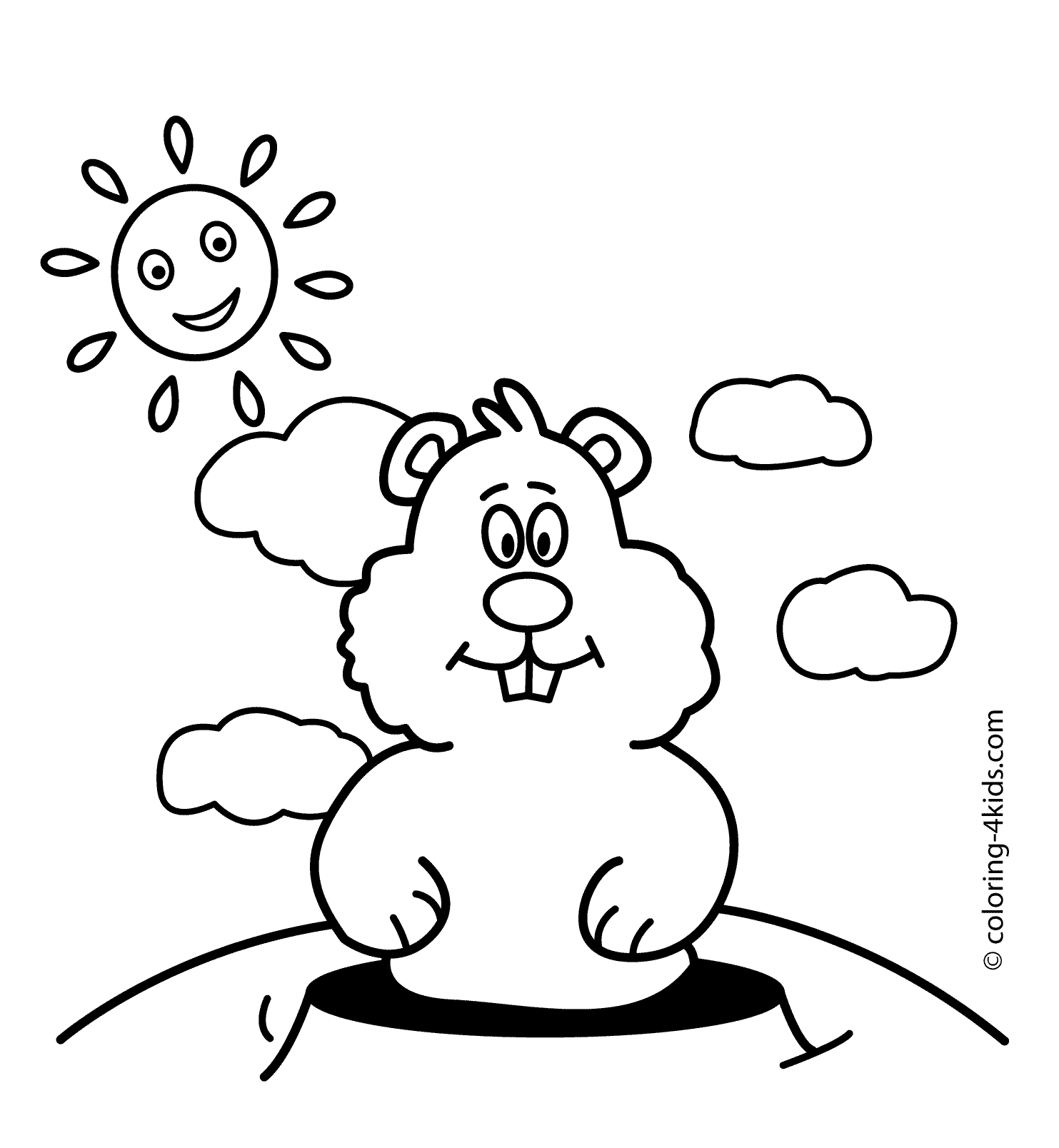 Groundhog day coloring pages to download and print for free