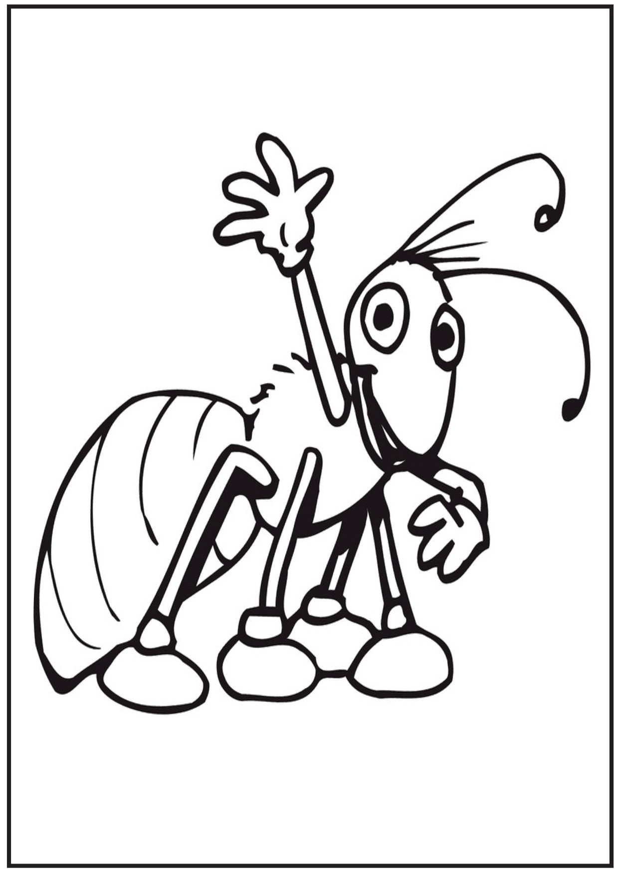Simple Atom Ant Coloring Pages for Kindergarten