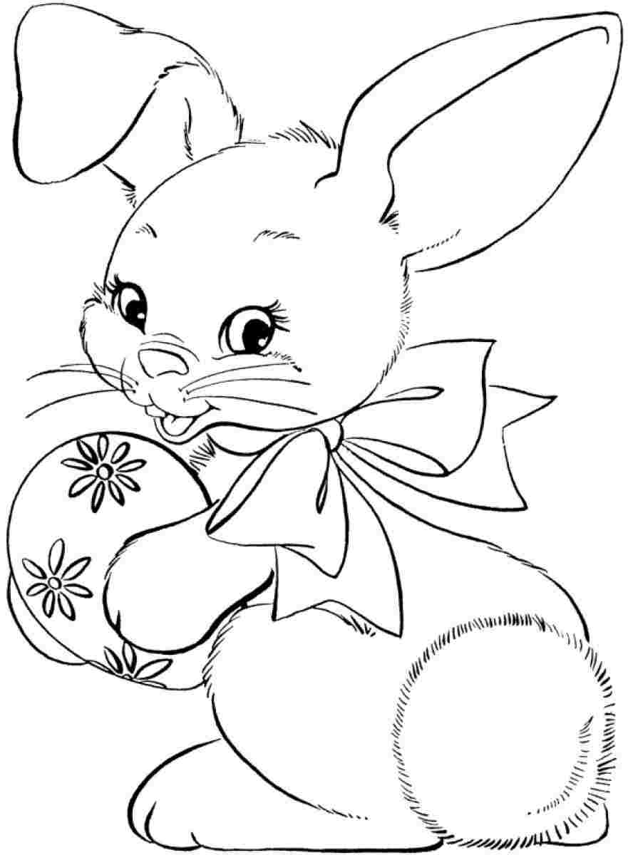 Bunny Easter Coloring Pages Download And Print For Free