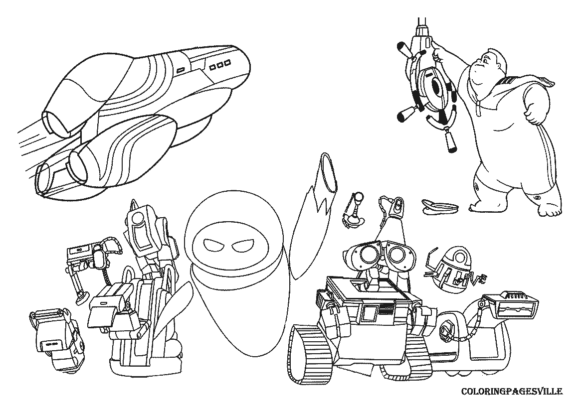 wall e coloring pages free - photo #32