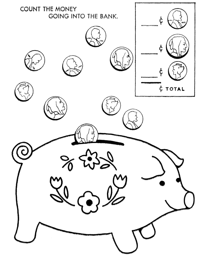 Money coloring pages to download and print for free