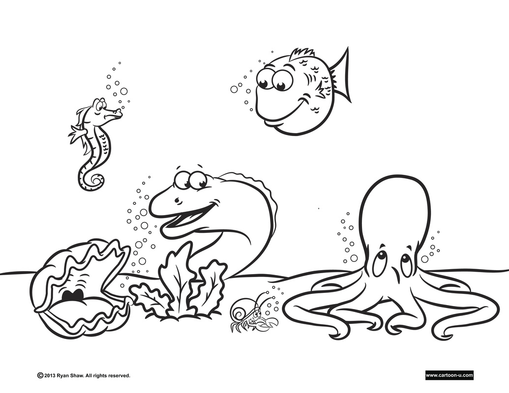 underwater coloring pages animals - photo #25