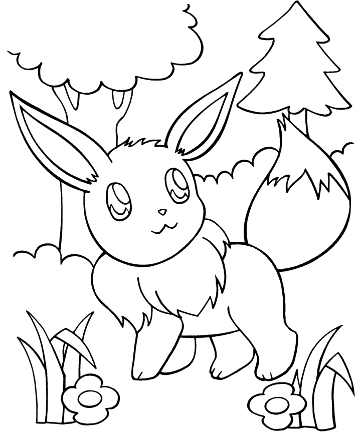 Eevee coloring pages to download and print for free