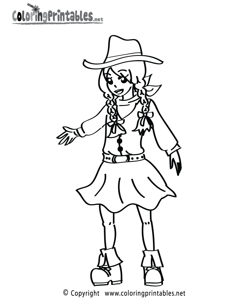 Cowgirl coloring pages to download and print for free