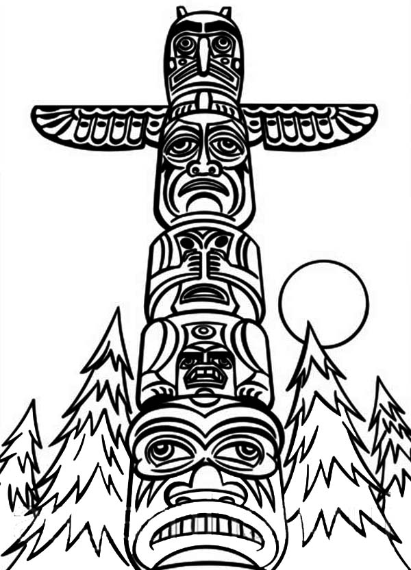Totem pole coloring pages to download and print for free