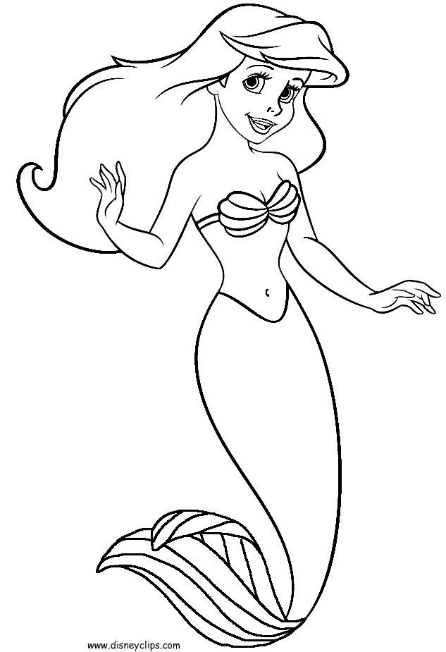 The little mermaid coloring pages to download and print