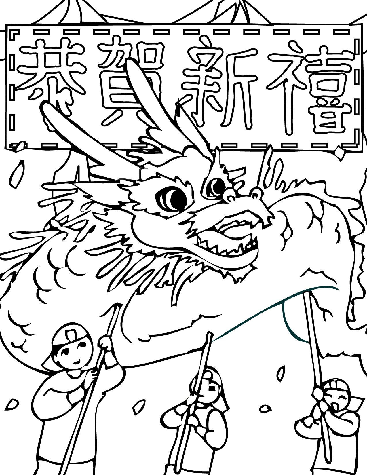 Chinese new year coloring pages to download and print for free