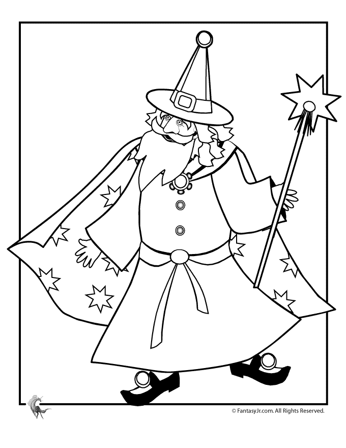 Wizard coloring pages to download and print for free