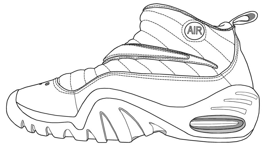 Basketball shoe coloring pages download and print for free