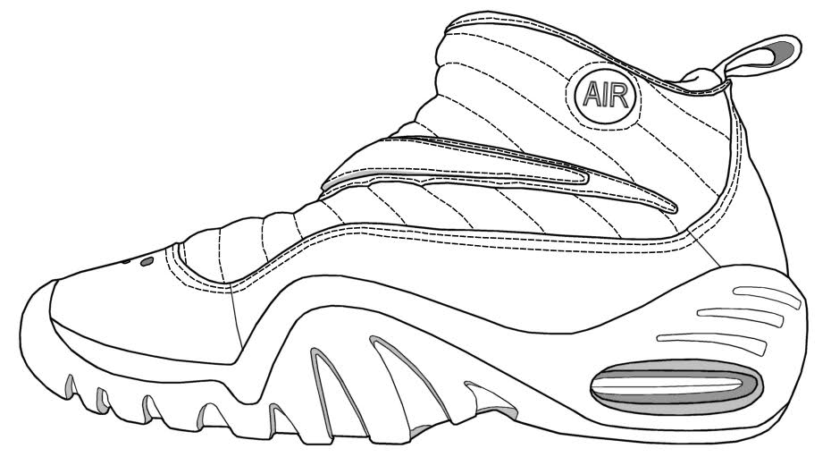Basketball shoe coloring pages download and print for free
