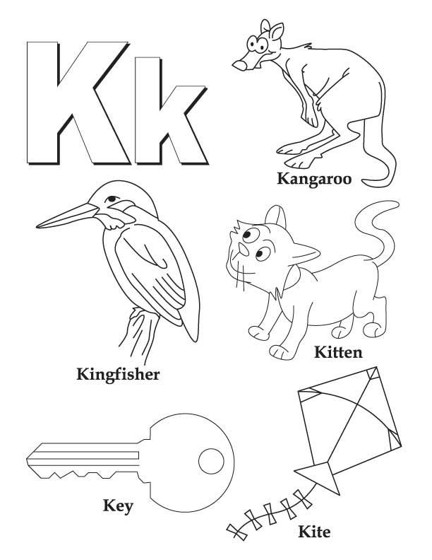 278 Simple Letter K Coloring Page with disney character