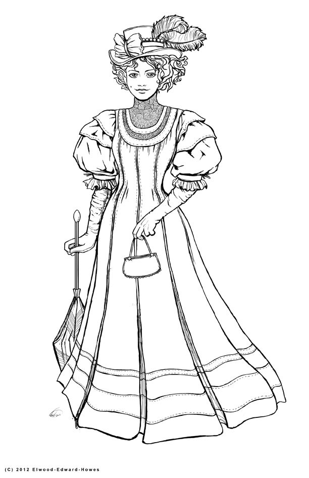Victorian woman coloring pages download and print for free