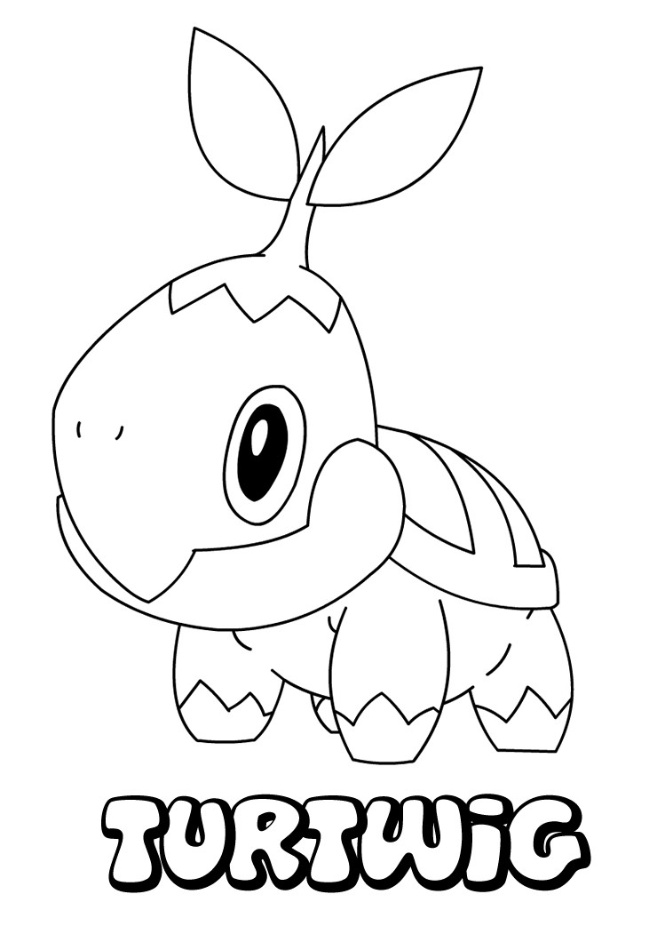 Grotle pokemon coloring pages download and print for free