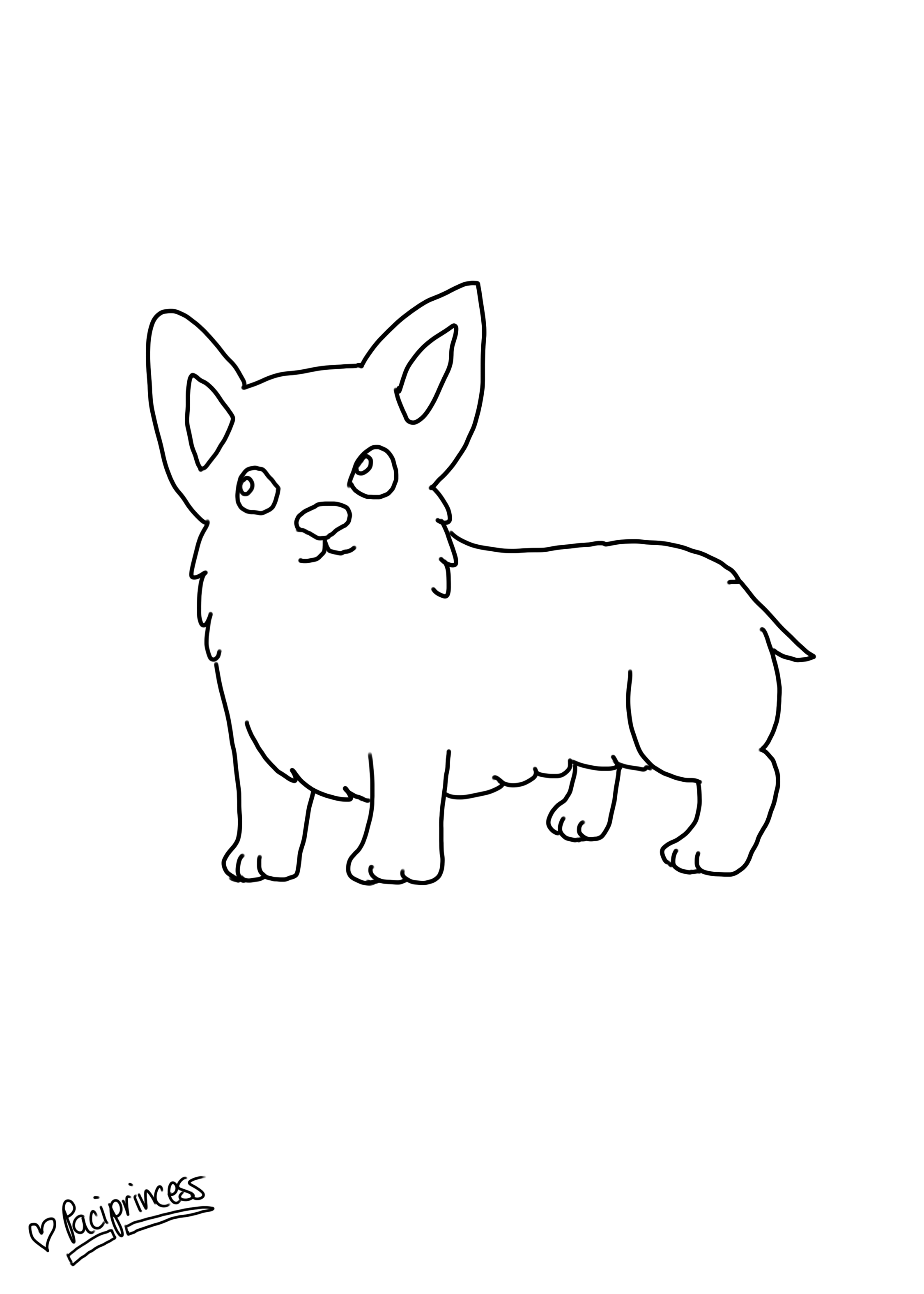 Printable corgi coloring page