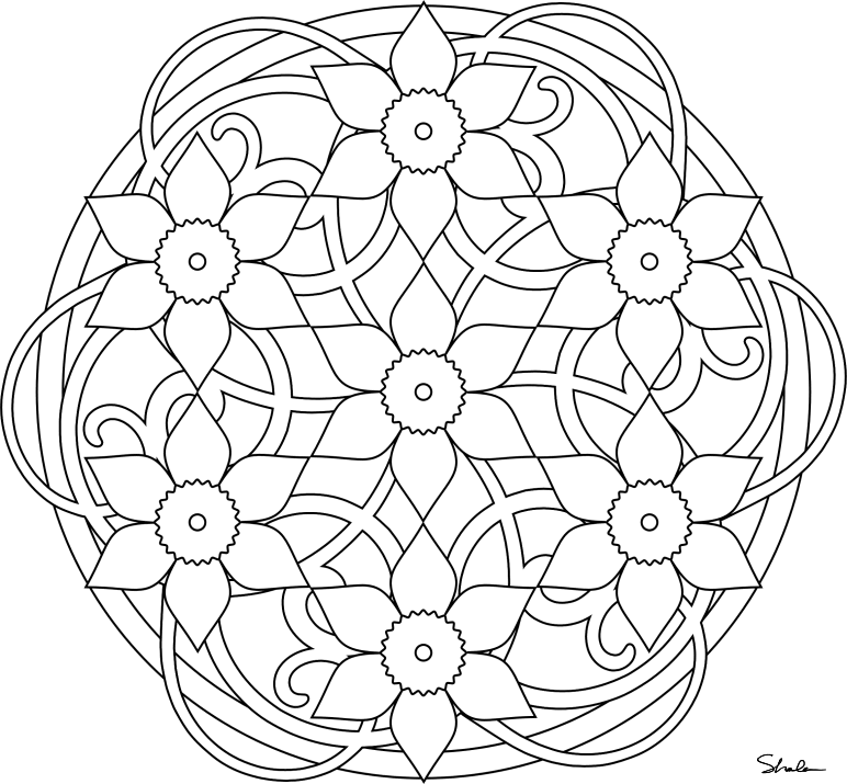 Simple mandala coloring pages download and print for free