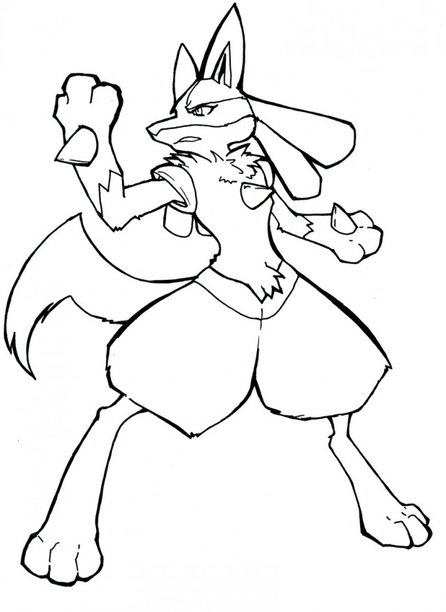 839 Cartoon Pokemon Lucario Coloring Pages for Adult