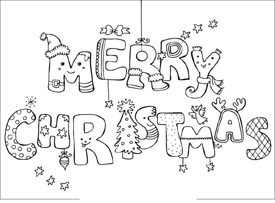 157 Cartoon Christmas Coloring Pages Online Printable for Adult