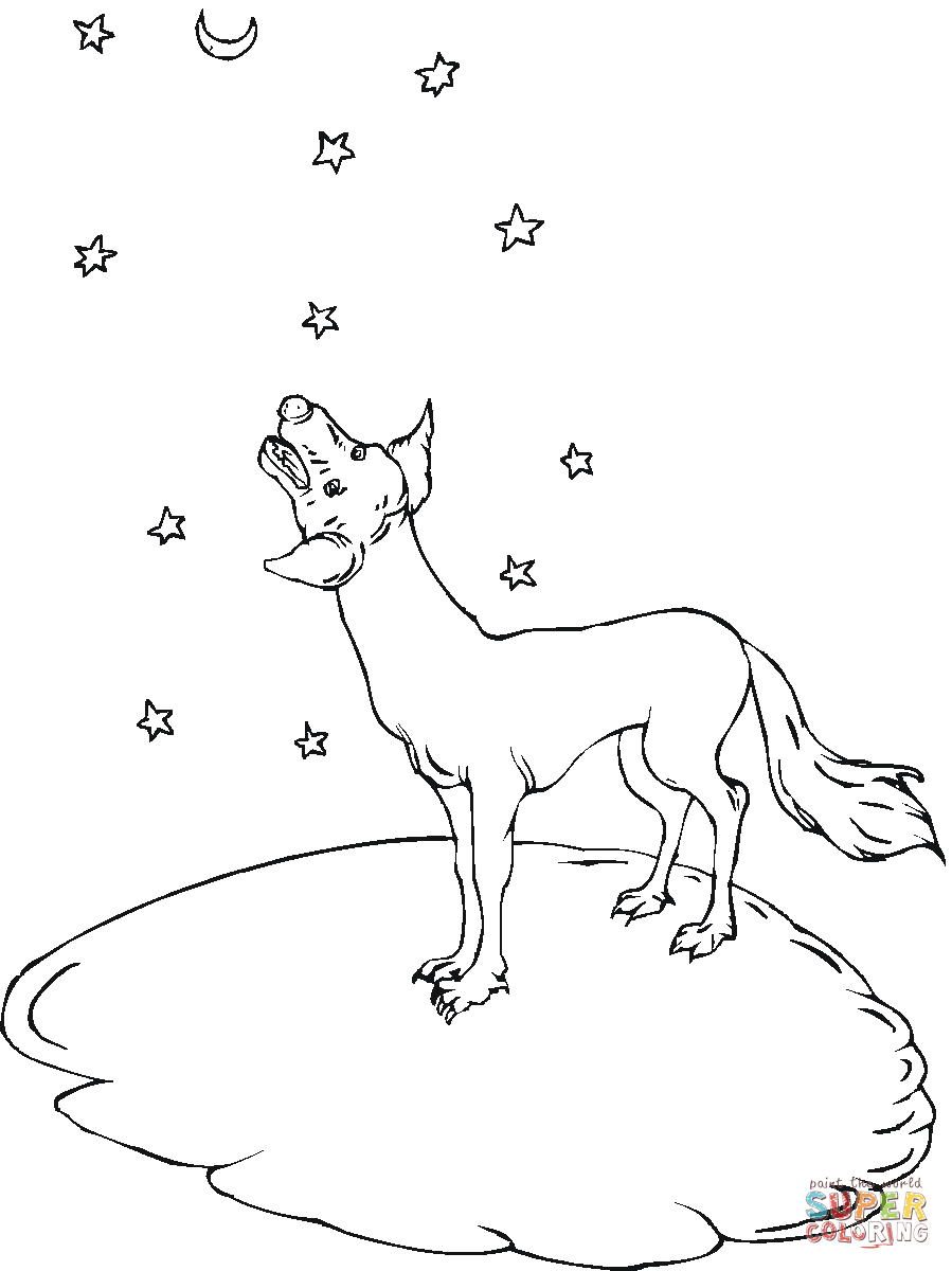 Wolf howling moon coloring pages download and print for free