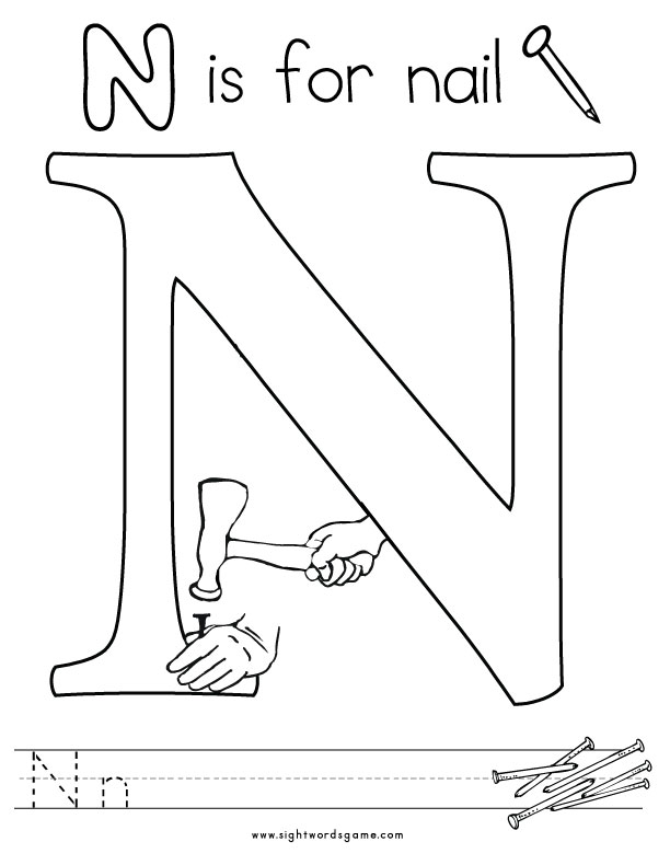 Letter N Coloring Pages To Download And Print For Free