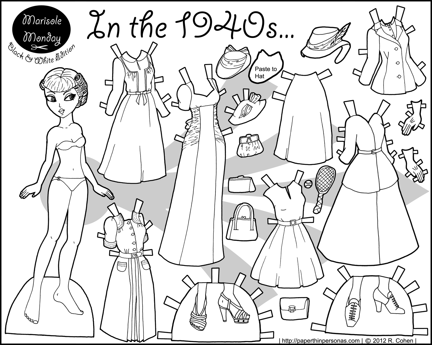 Paper Doll Coloring Pages To Download And Print For Free