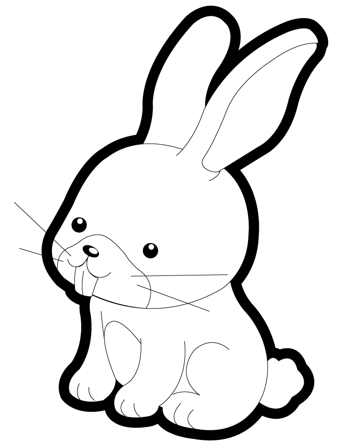 287 Simple Bunny Coloring Pages Printable for Kindergarten