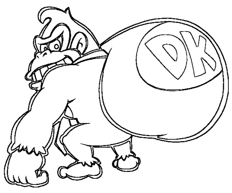 Donkey kong coloring pages to download and print for free