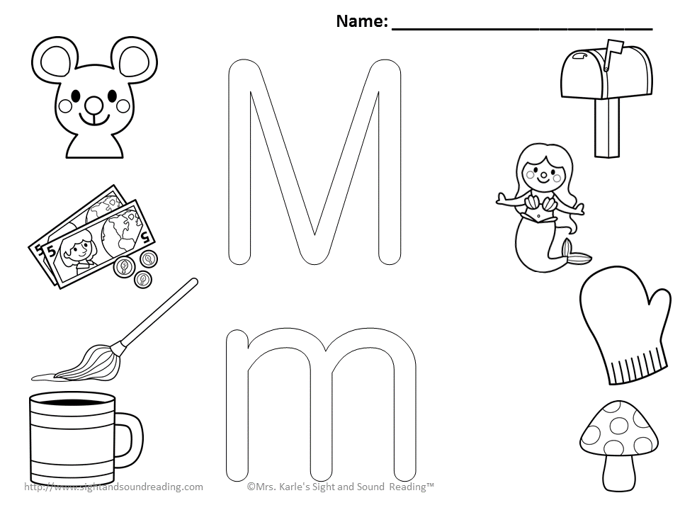 261 Cute Free Printable Letter M Coloring Pages with Animal character