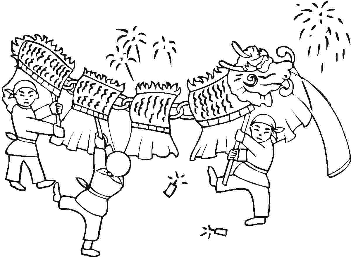 Chinese new year coloring pages