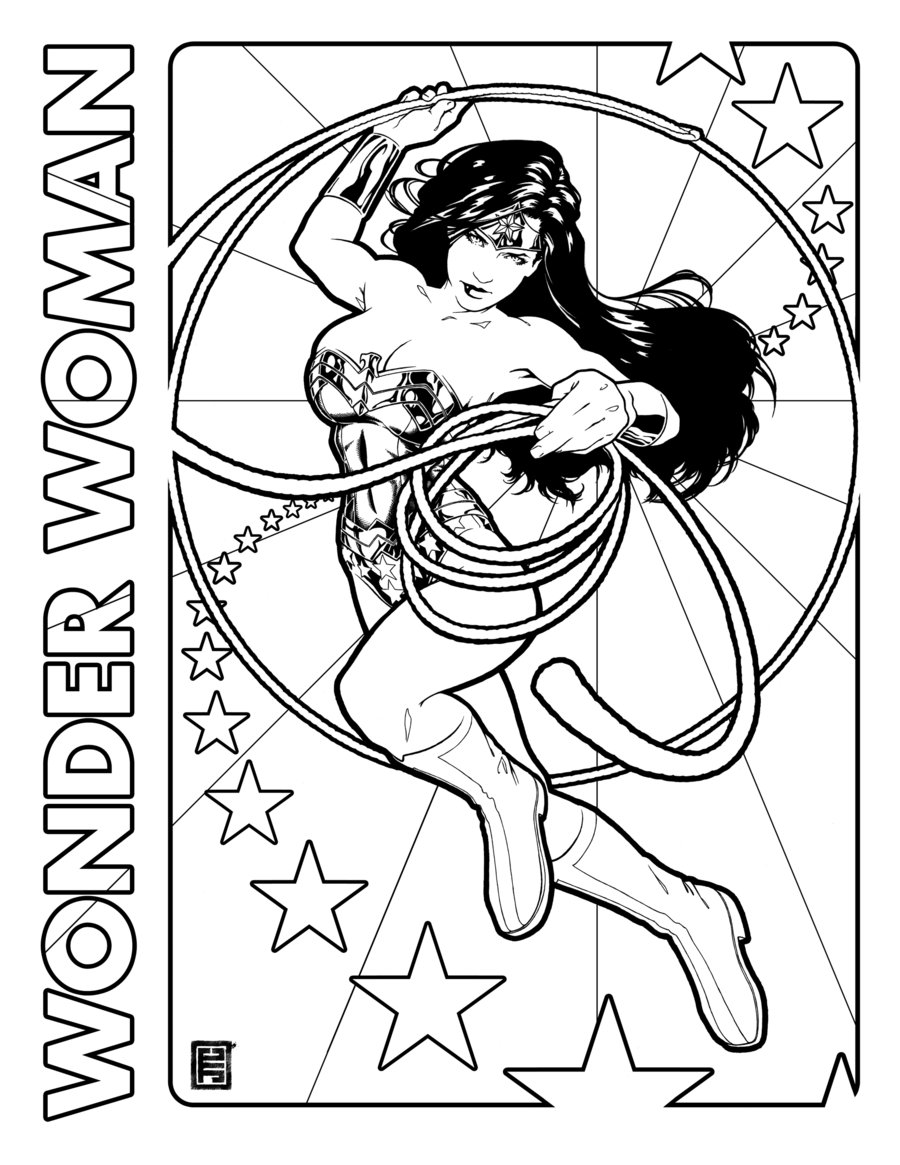 Wonder woman coloring pages to download and print for free