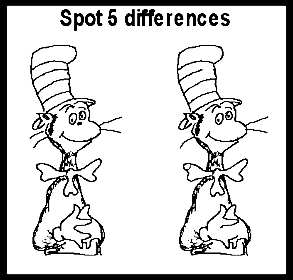 Spot the difference coloring pages download and print for free