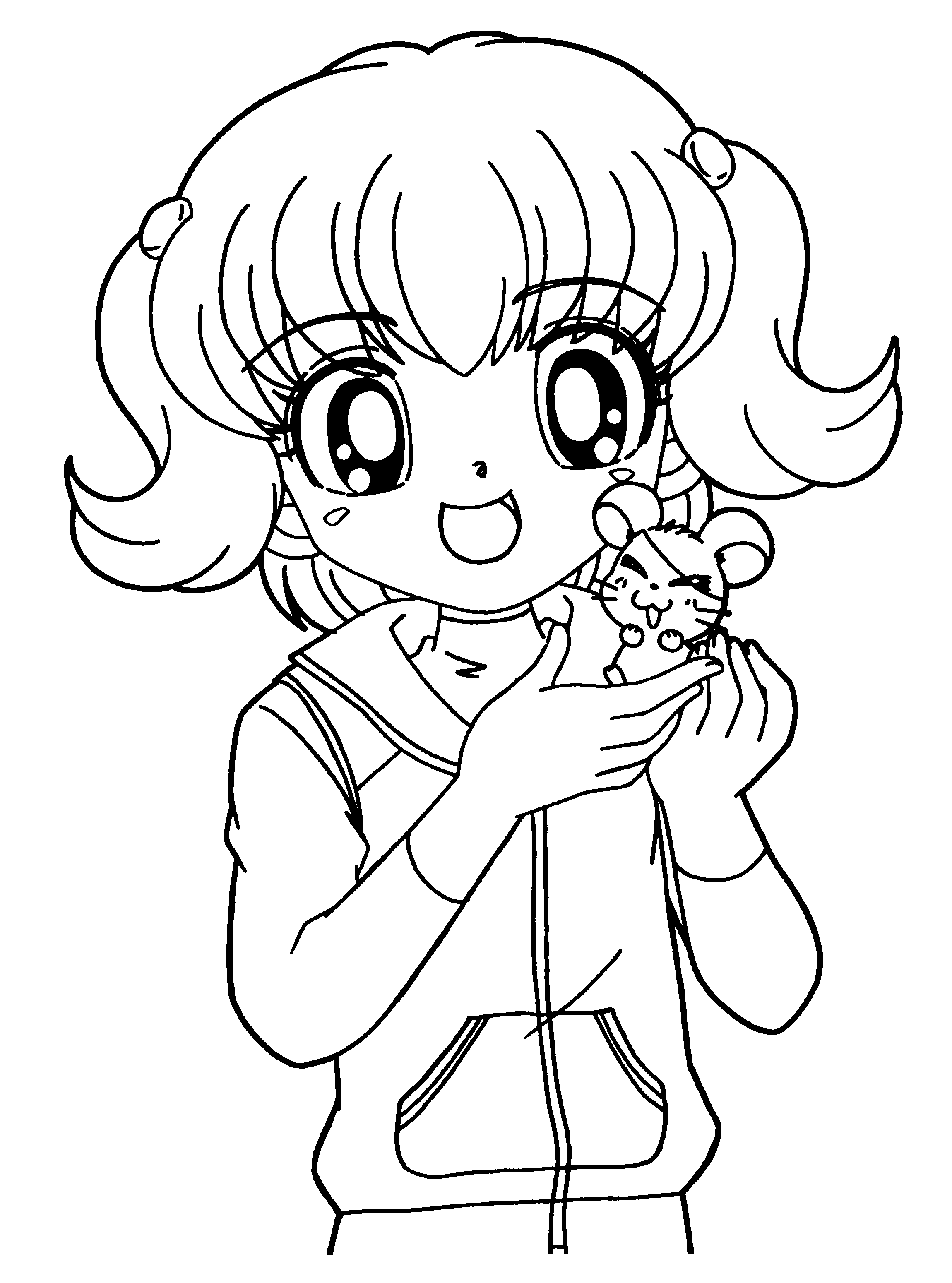 Happy girl coloring pages