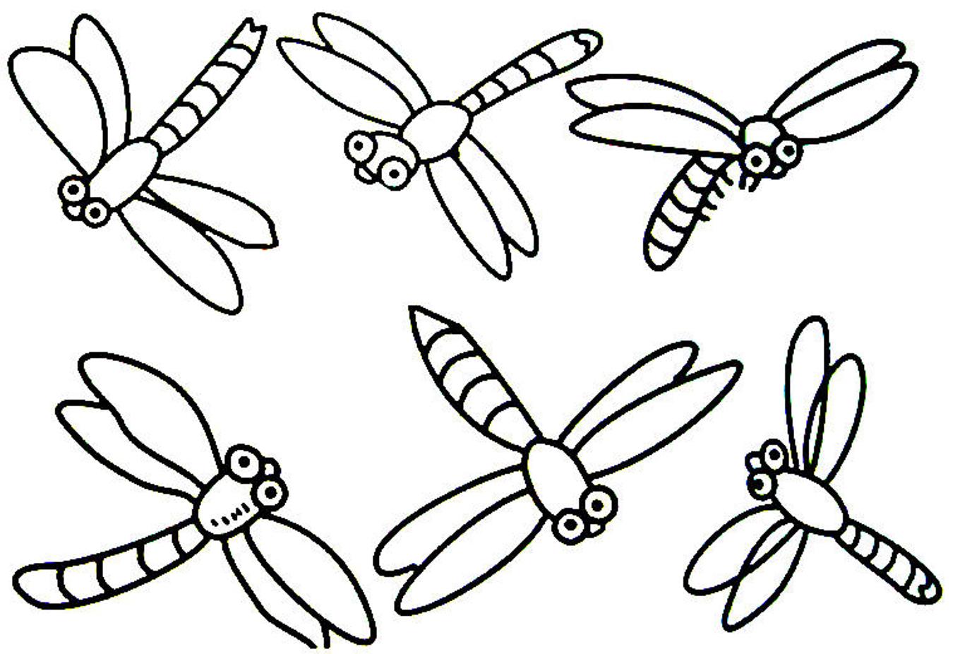 Dragonflies coloring pages download and print for free