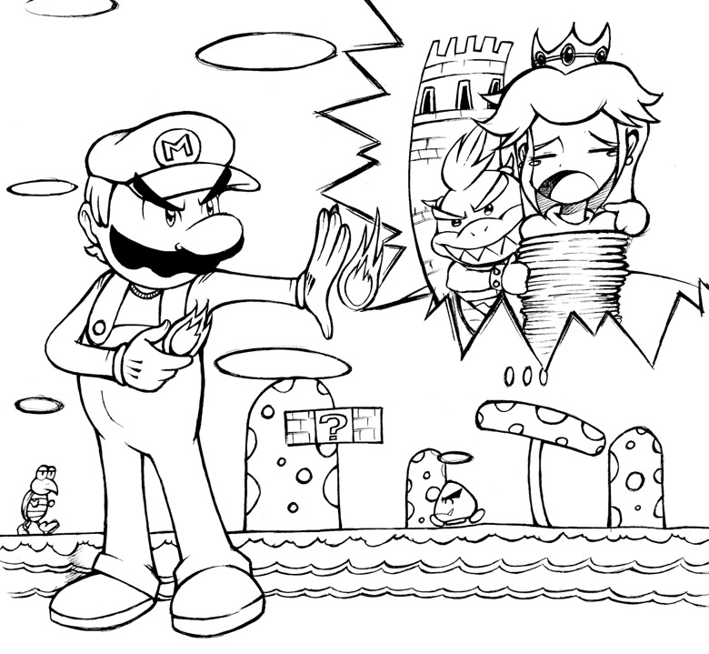 New super mario coloring pages download and print for free