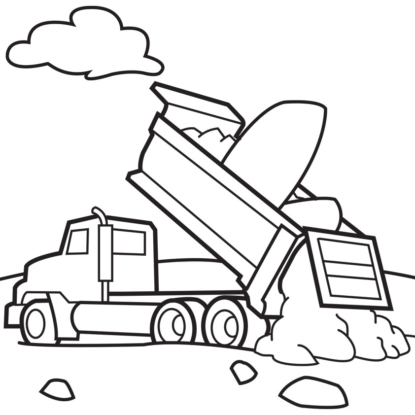 Construction vehicles coloring pages download and print for free