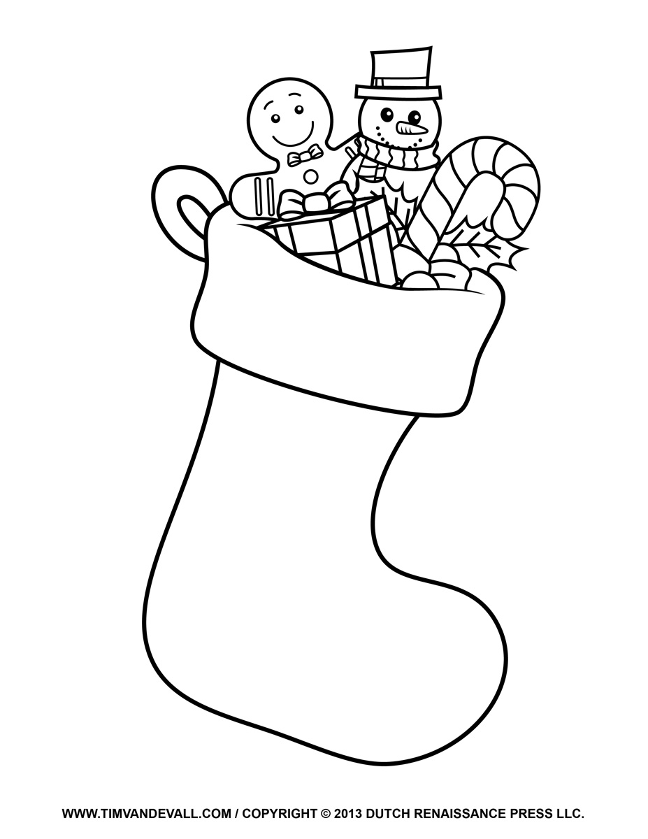 Stocking coloring pages download and print for free