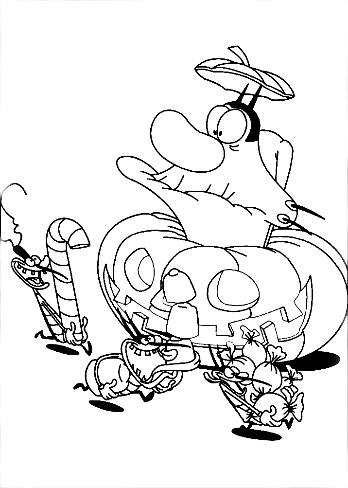 Oggy and the Cockroaches coloring pages to download and print for free