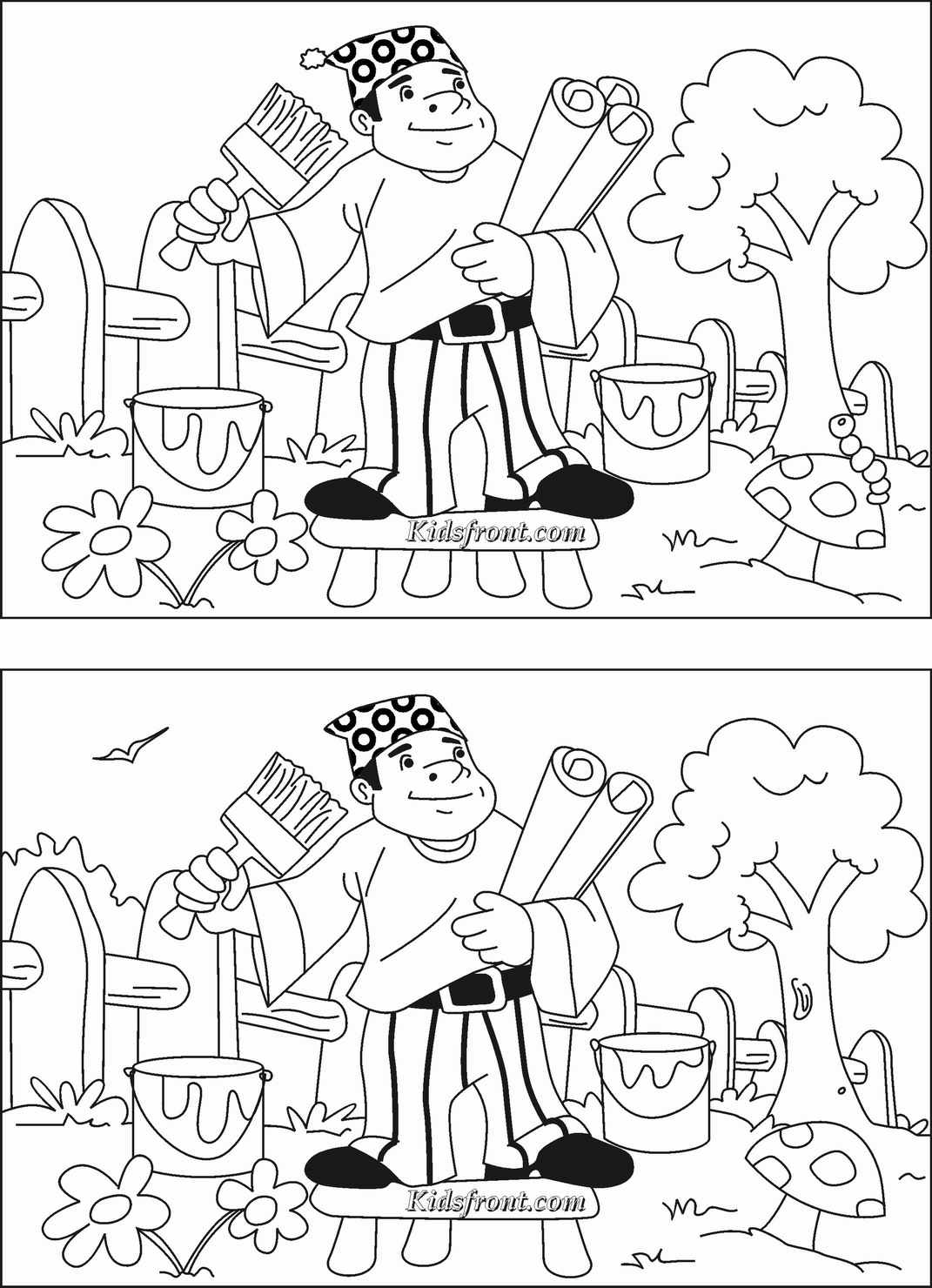 Spot the difference coloring pages download and print for free