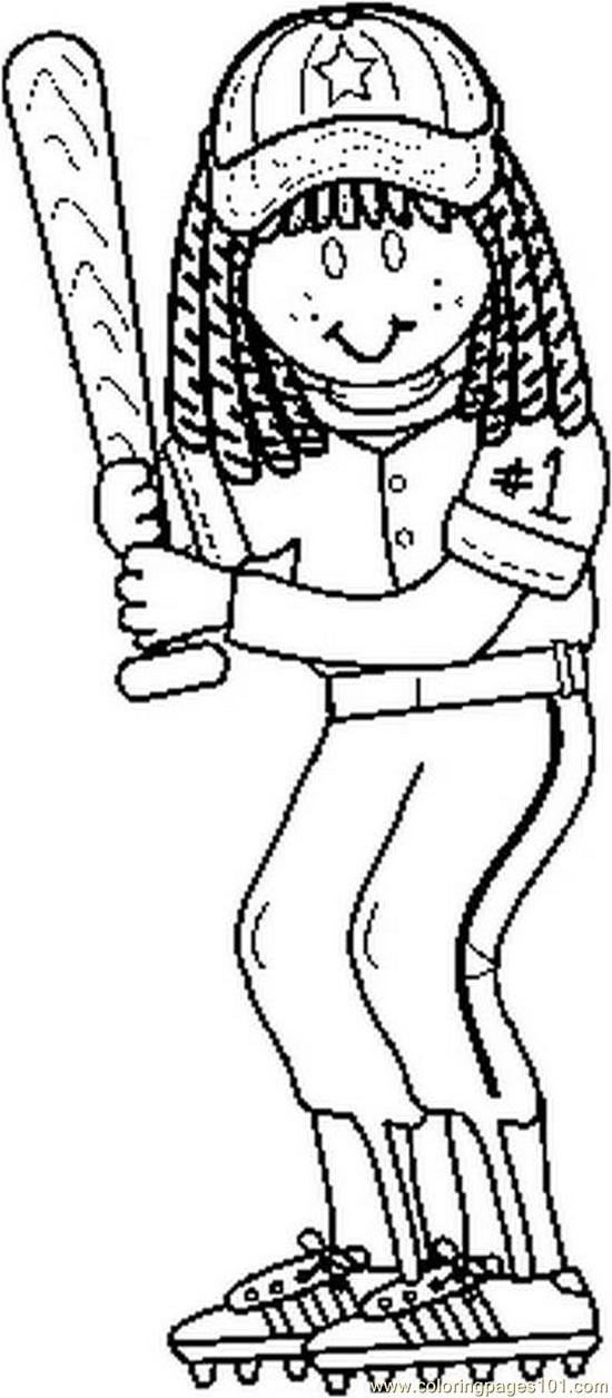free coloring pages girls softball - photo #9