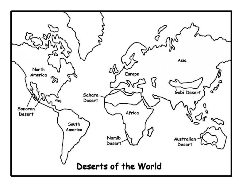 Continents Map Coloring Pages Download Print Free Earth
