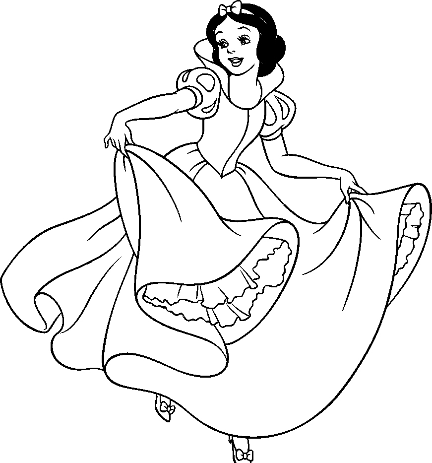Snow white coloring pages to download and print for free