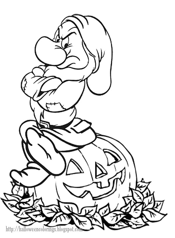 Grumpy the dwarf coloring pages download and print for free