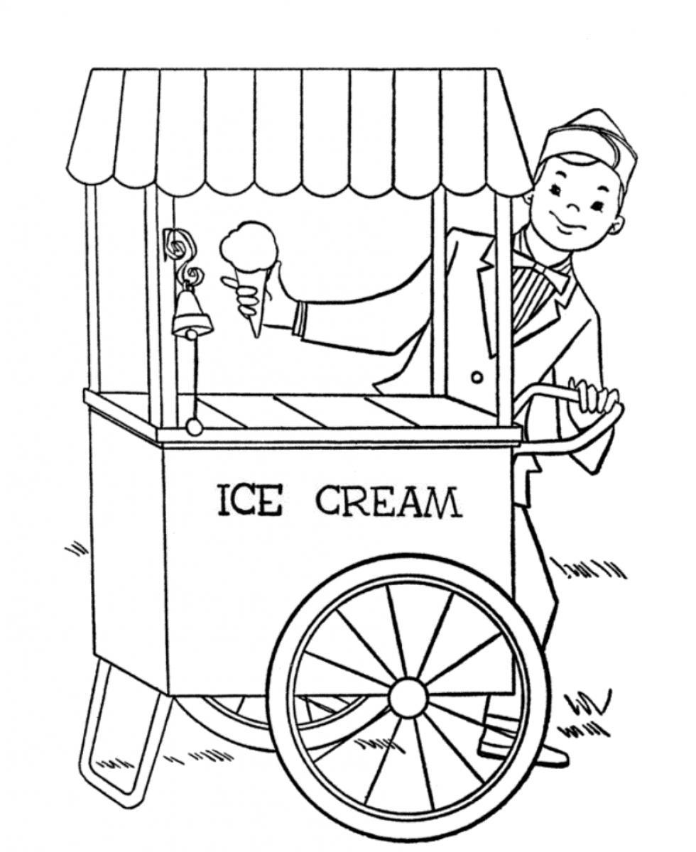 Ice Cream Shop Pages Coloring Pages